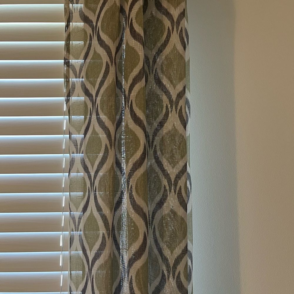 Sonoma Green and Gray Ogee Pattern Curtains